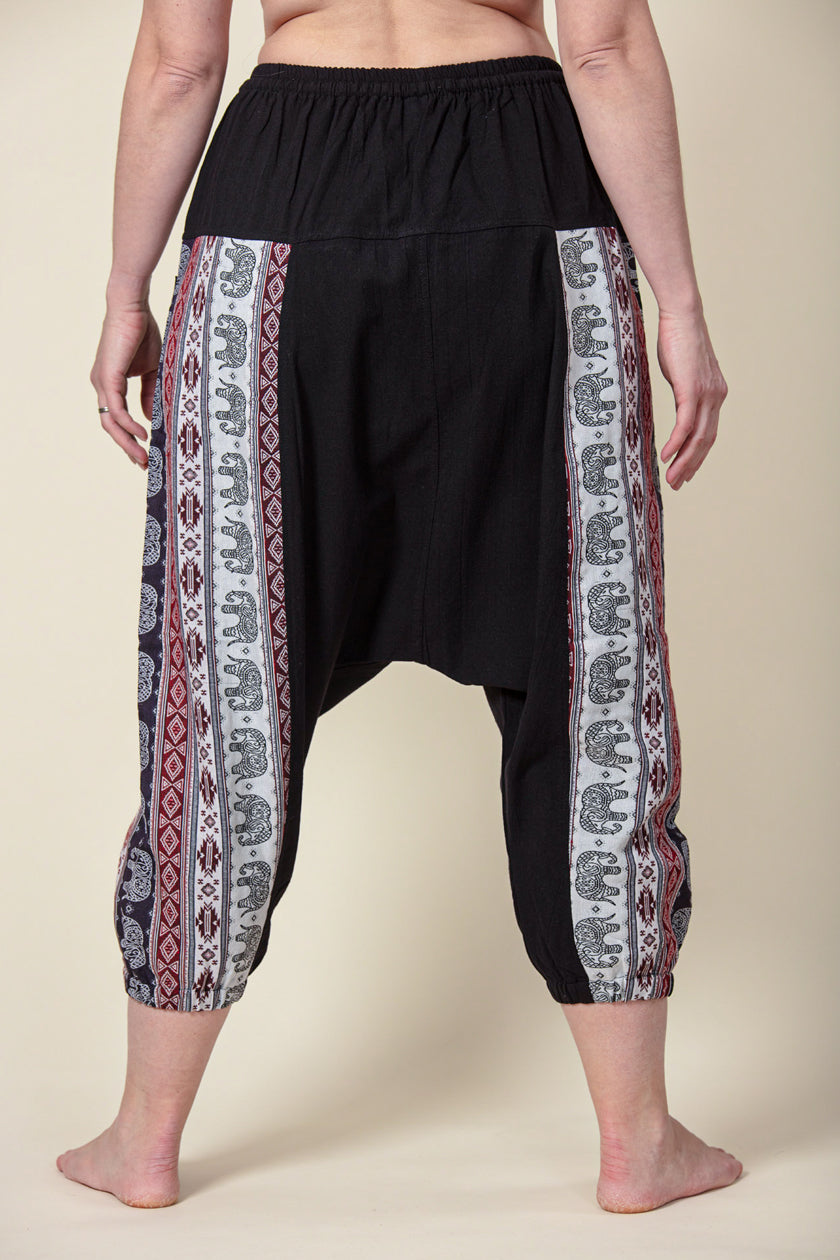 Aztec Elephant Black Medium Low Cut Haaremihousut - Berry Piper