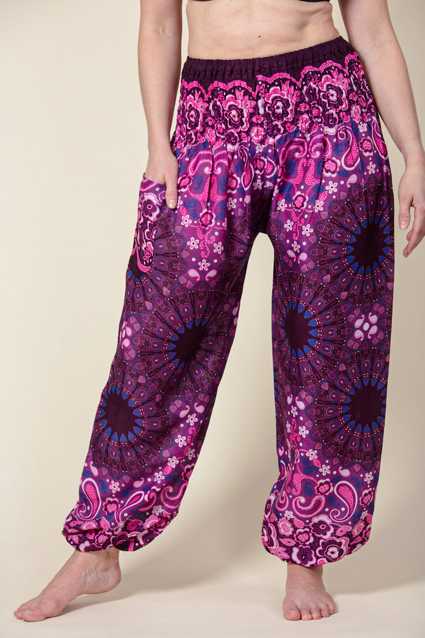 Paisley Mandala Purple Artisan Haaremihousut - Berry Piper