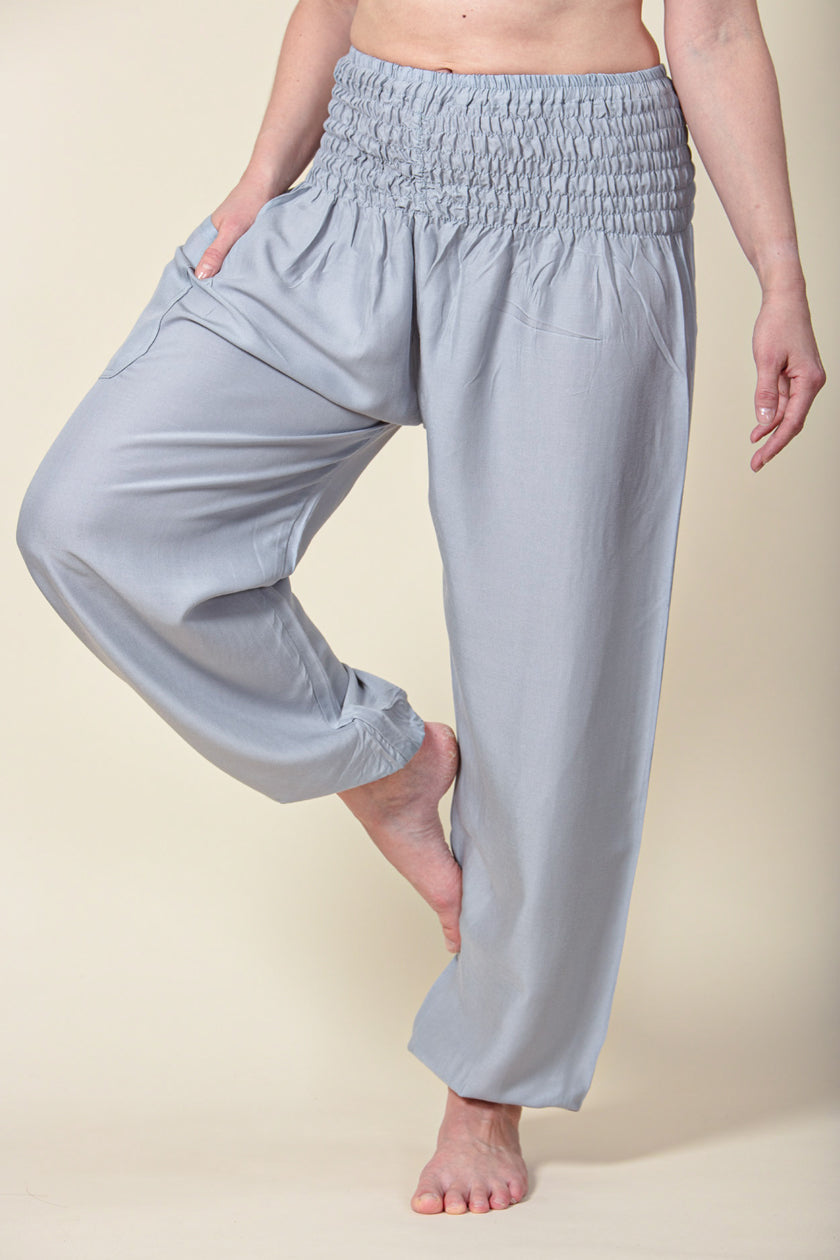 Boho Gray Artisan Haaremihousut - Berry Piper
