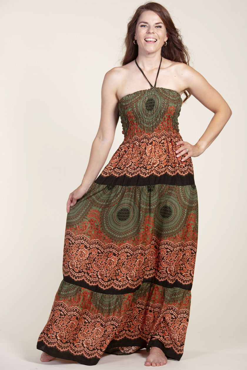 Mandala Olive Artisan Bandeau Maksimekko - Berry Piper