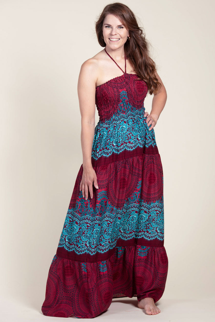 Mandala Red Artisan Bandeau Maksimekko - Berry Piper