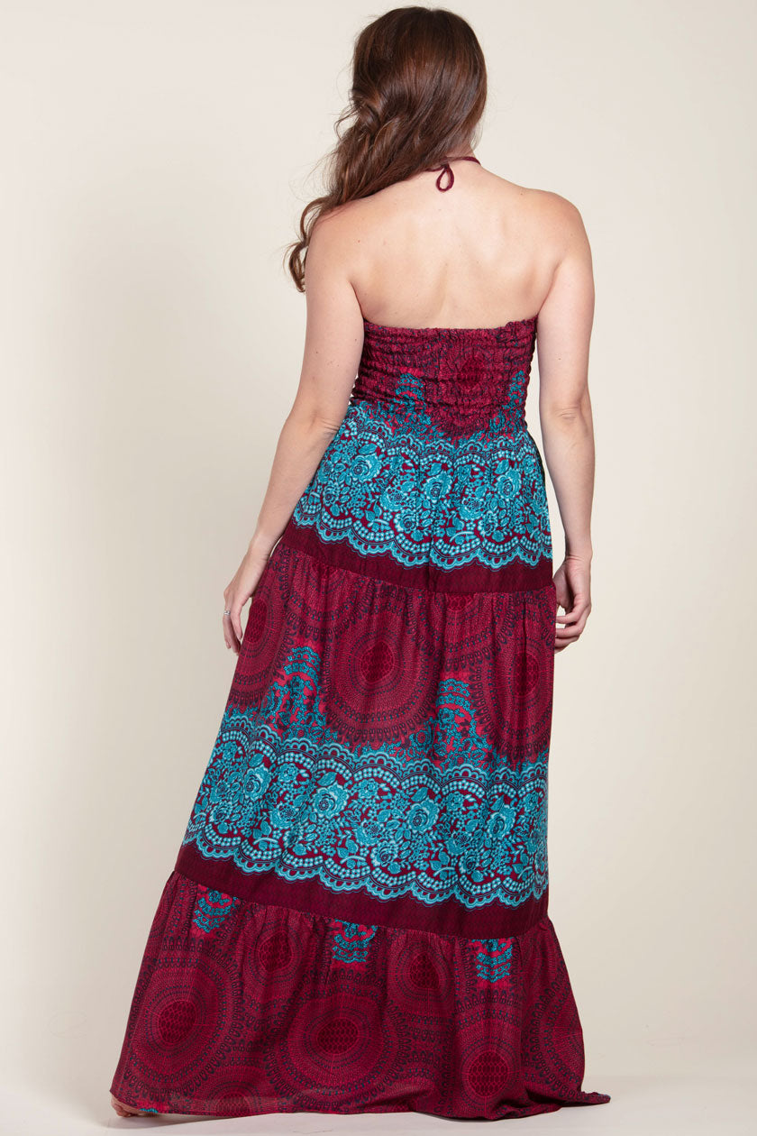 Mandala Red Artisan Bandeau Maksimekko - Berry Piper