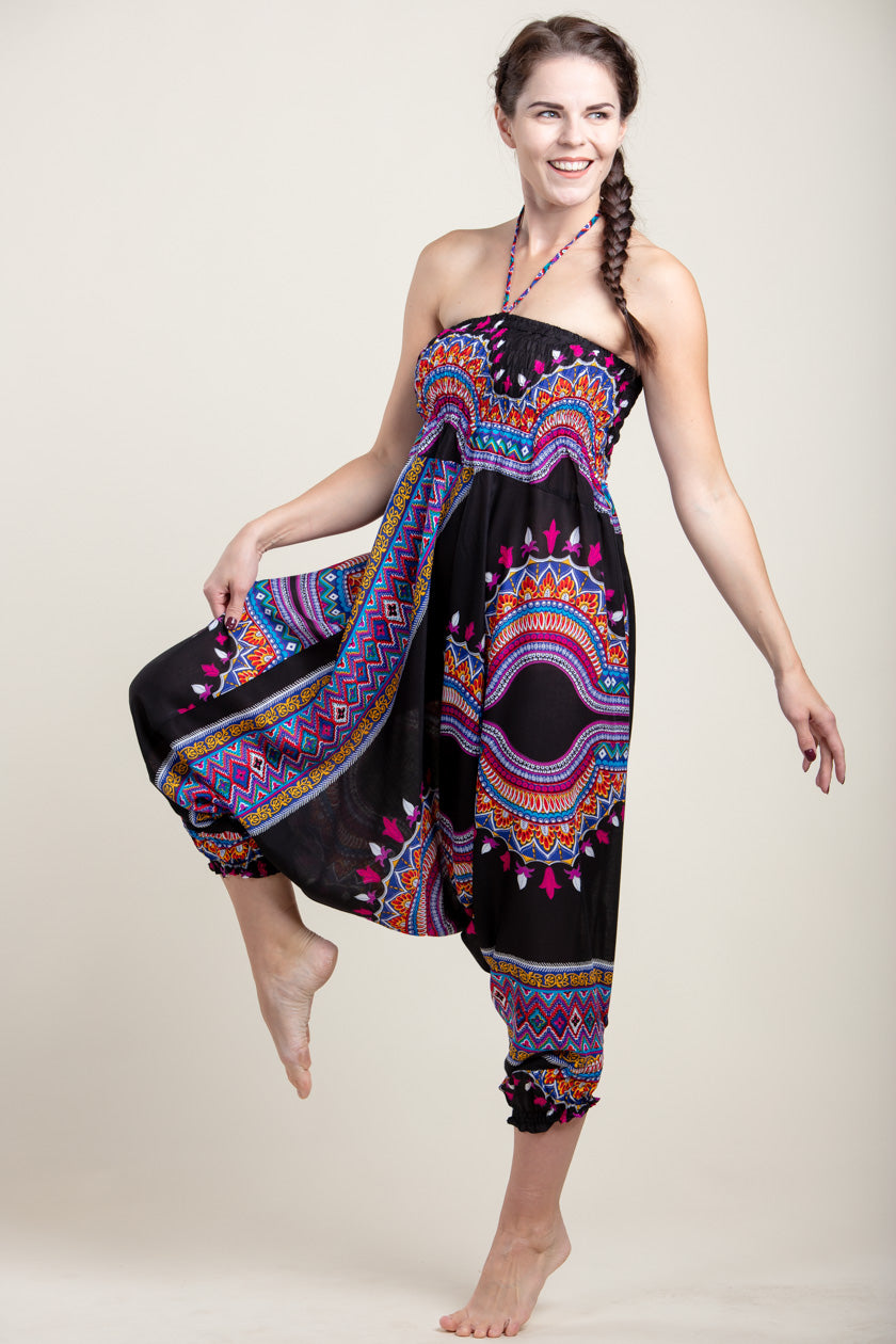 Dashiki Black Artisan Jumpsuit Haaremihousut - Berry Piper