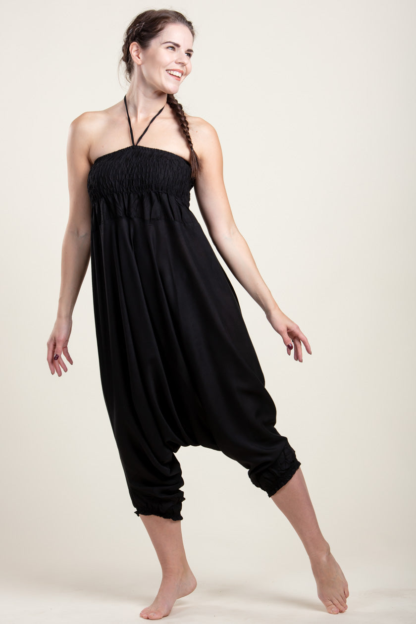 Boho Black Artisan Jumpsuit Haaremihousut - Berry Piper