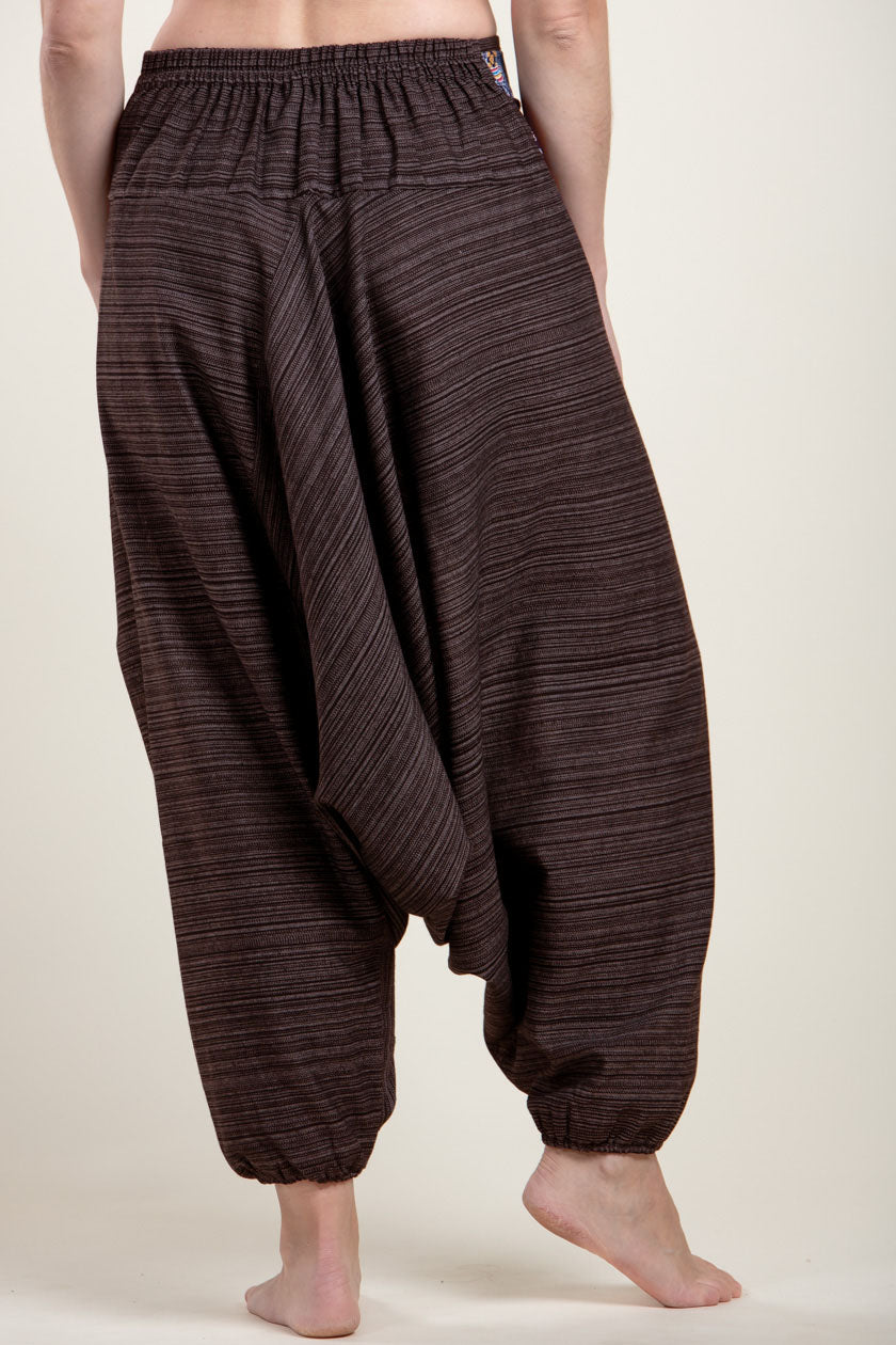 Pinstripe Elephant Brown Hill Tribe Artisan Low Cut Haaremihousut - Berry Piper