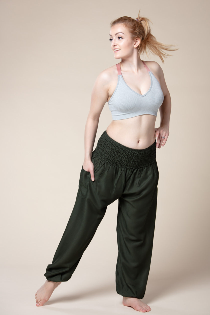 Boho Green Artisan Haaremihousut - Berry Piper