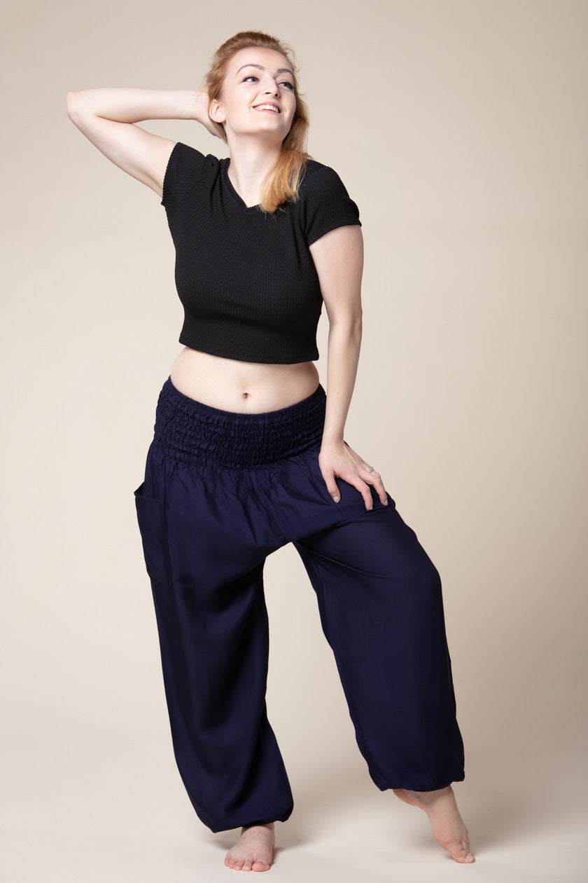 Boho Navy Artisan Haaremihousut - Berry Piper