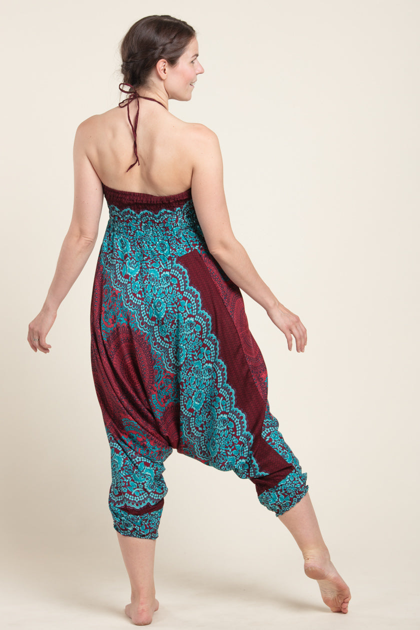 Mandala Red Artisan Jumpsuit Haaremihousut - Berry Piper