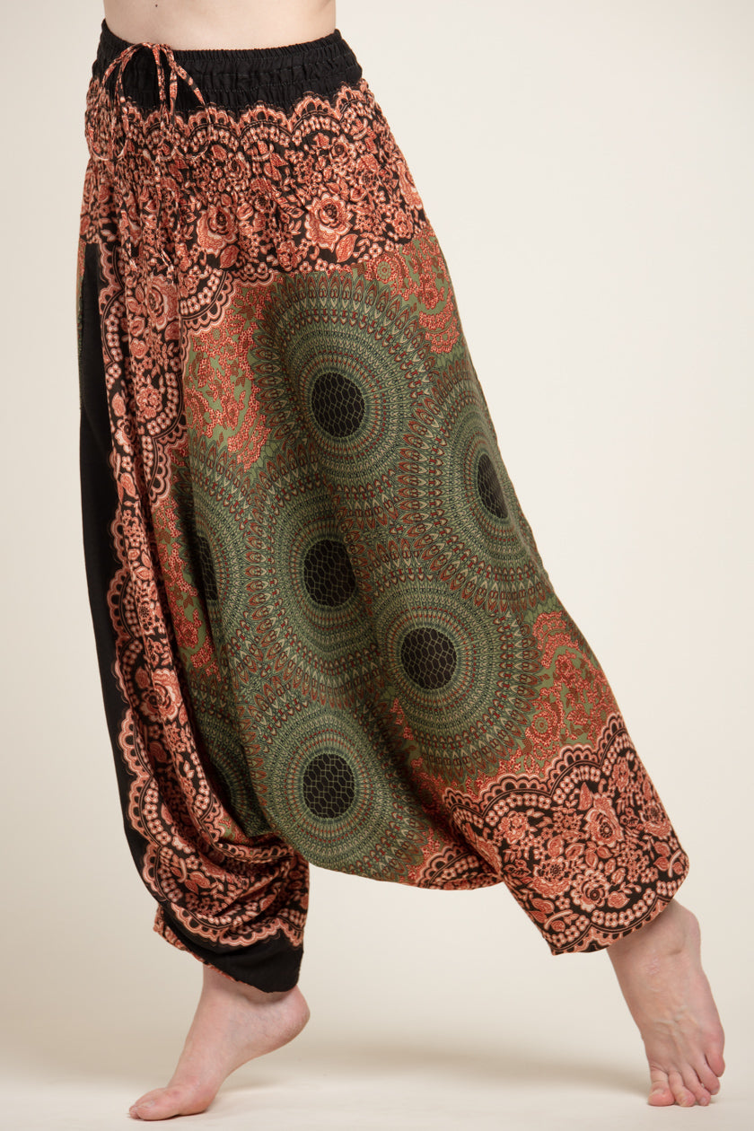 Mandala Olive Artisan Jumpsuit Haaremihousut - Berry Piper
