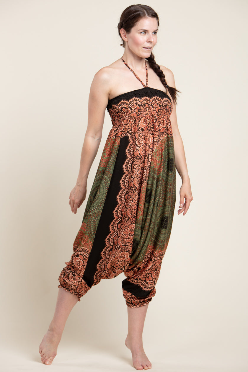 Mandala Olive Artisan Jumpsuit Haaremihousut - Berry Piper