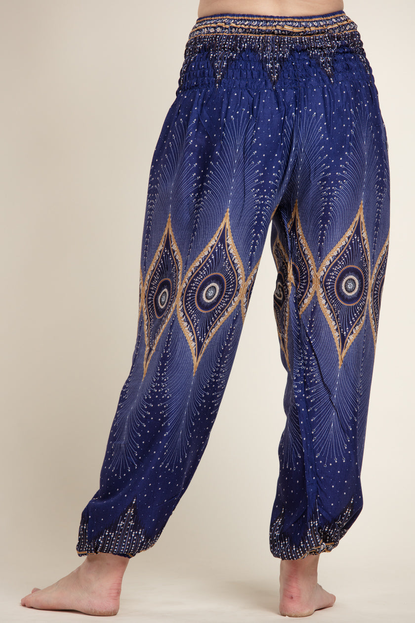 Diamond Peacock Blue Artisan Haaremihousut - Berry Piper