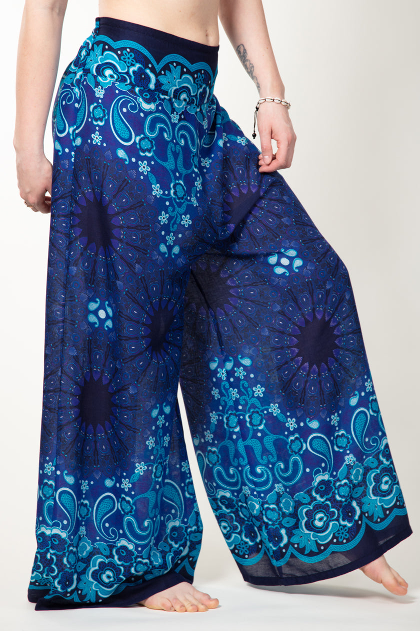 Paisley Mandala Blue Artisan Palatsihousut - Berry Piper
