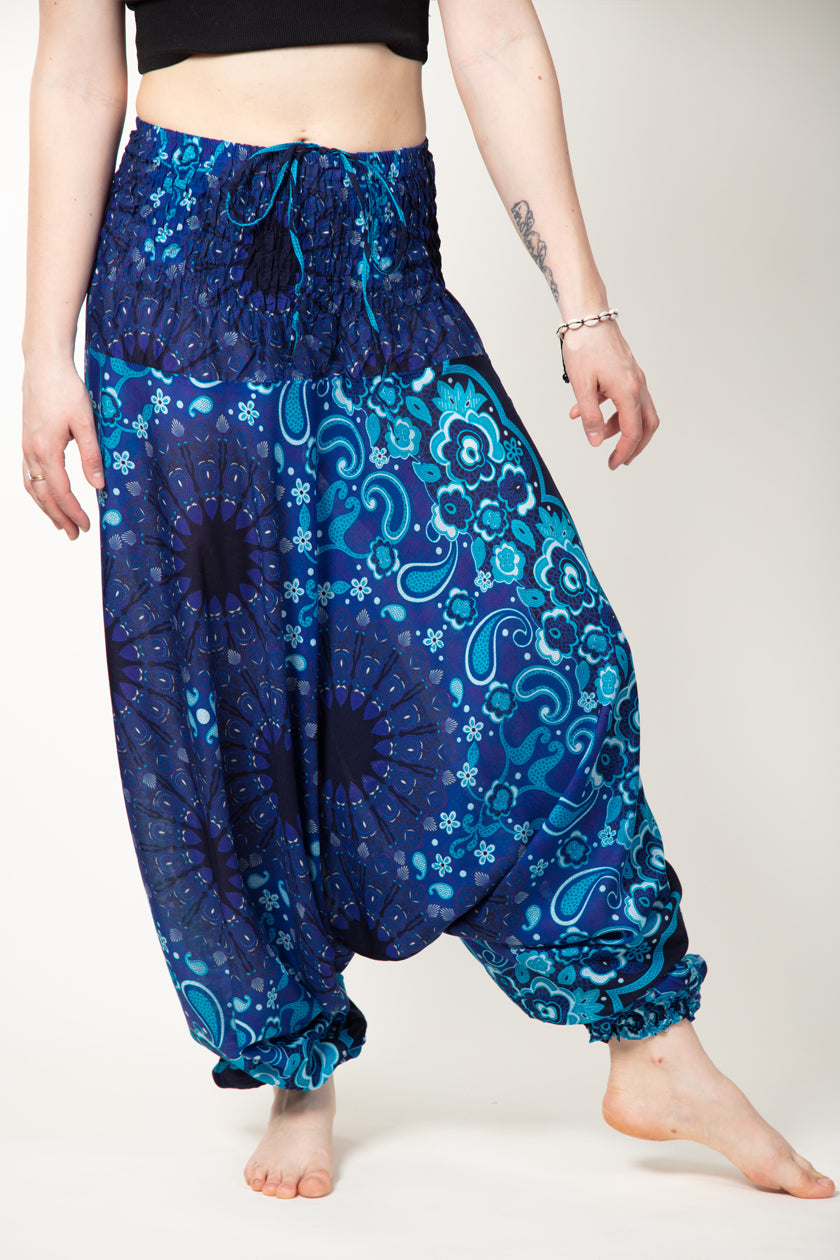 Paisley Mandala Blue Artisan Jumpsuit Haaremihousut - Berry Piper