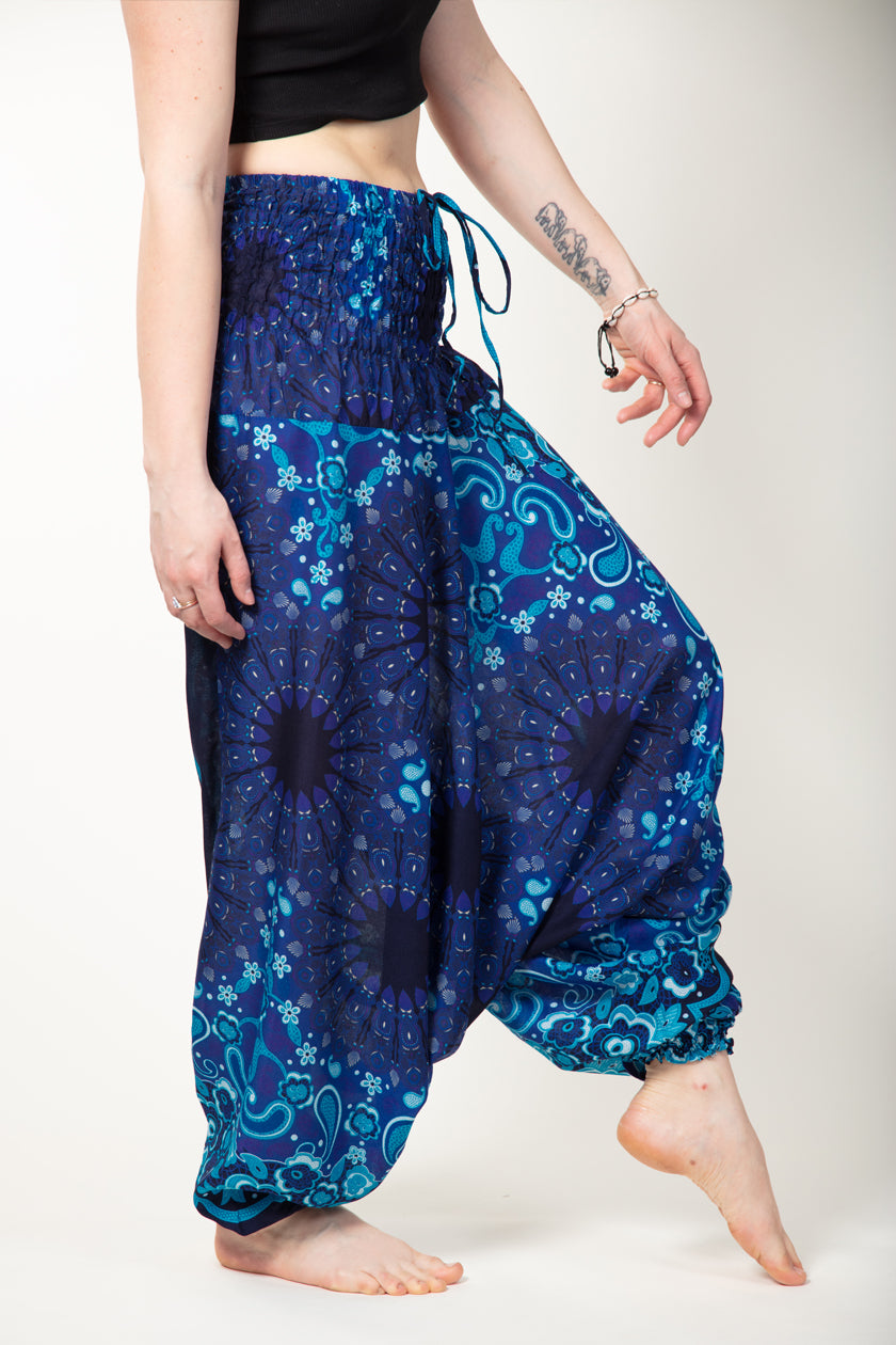 Paisley Mandala Blue Artisan Jumpsuit Haaremihousut - Berry Piper