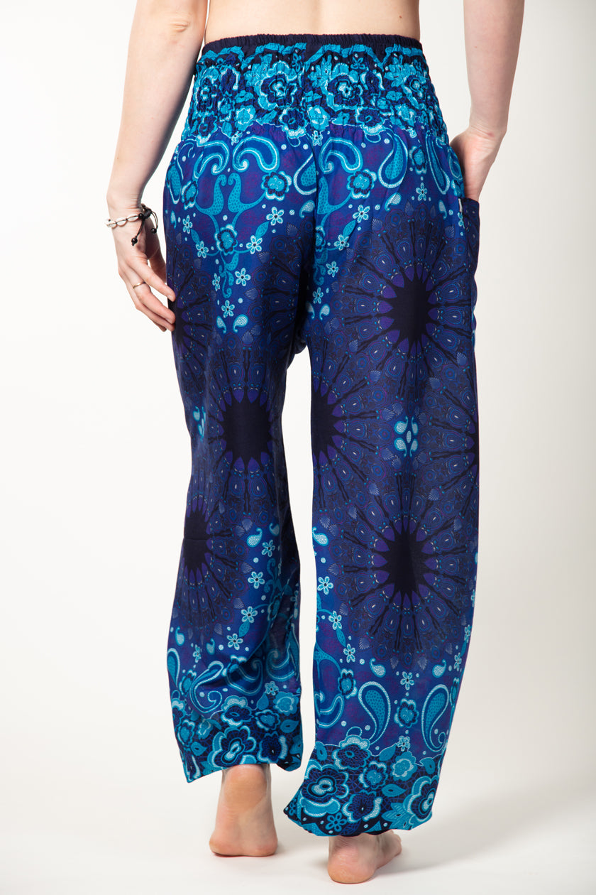 Paisley Mandala Blue Artisan Haaremihousut - Berry Piper