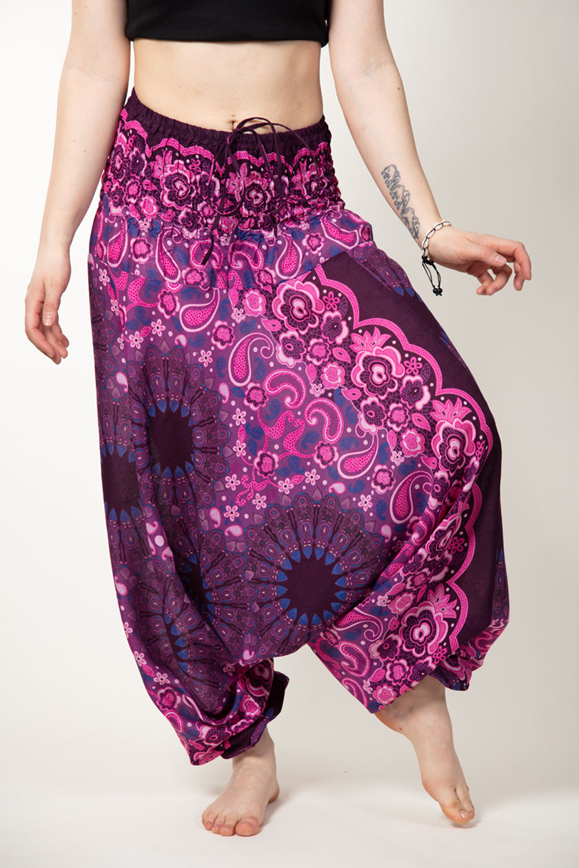 Paisley Mandala Purple Artisan Jumpsuit Haaremihousut - Berry Piper