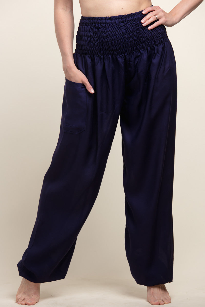 Extended Boho Navy Artisan Haaremihousut - Berry Piper