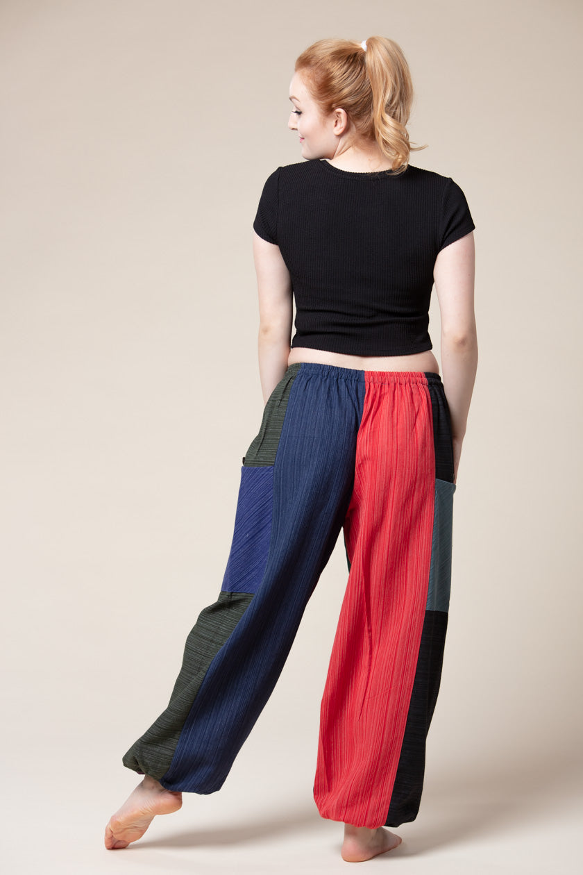 Hill Tribe Unisex Patchwork Artisan Haaremihousut - Berry Piper