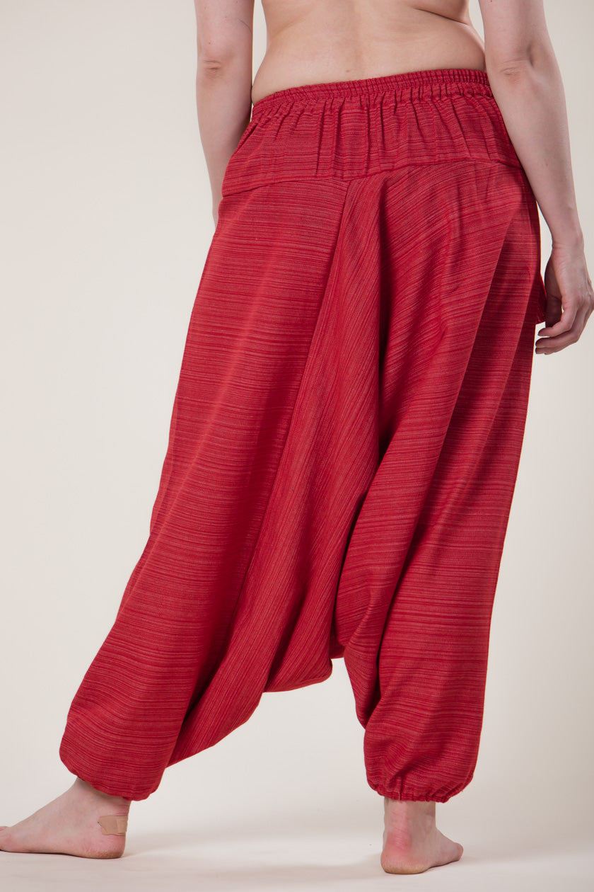 Pinstripe Red Hill Tribe Artisan Low Cut Haaremihousut - Berry Piper