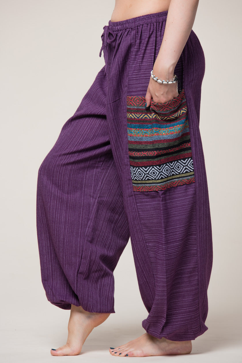 Hill Tribe Unisex Violet Artisan Haaremihousut - Berry Piper
