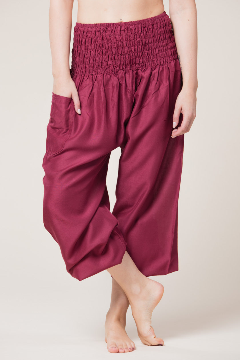 Boho Burgundy Artisan Haaremihousut - Berry Piper