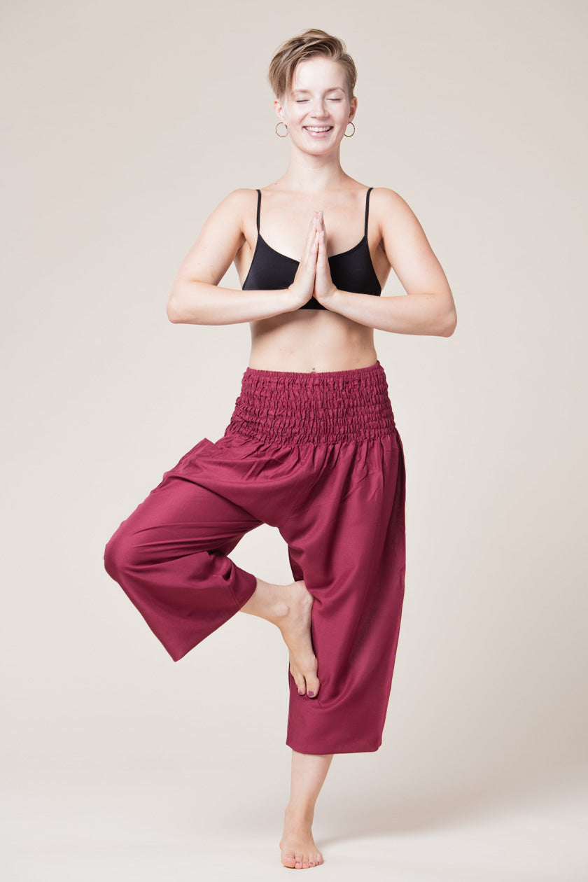Boho Burgundy Artisan Haaremihousut - Berry Piper