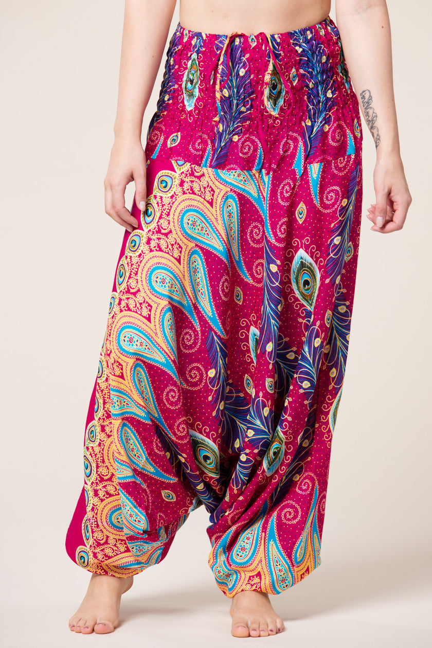 Peacock Paisley Pink Artisan Jumpsuit Haaremihousut - Berry Piper
