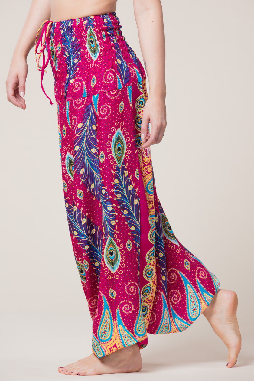 Peacock Paisley Pink Artisan Jumpsuit Haaremihousut - Berry Piper