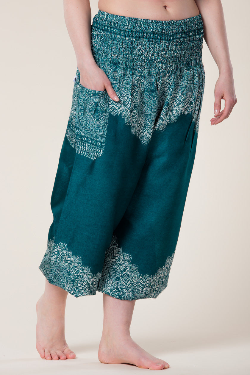 Border Mandala Teal Artisan Haaremihousut - Berry Piper