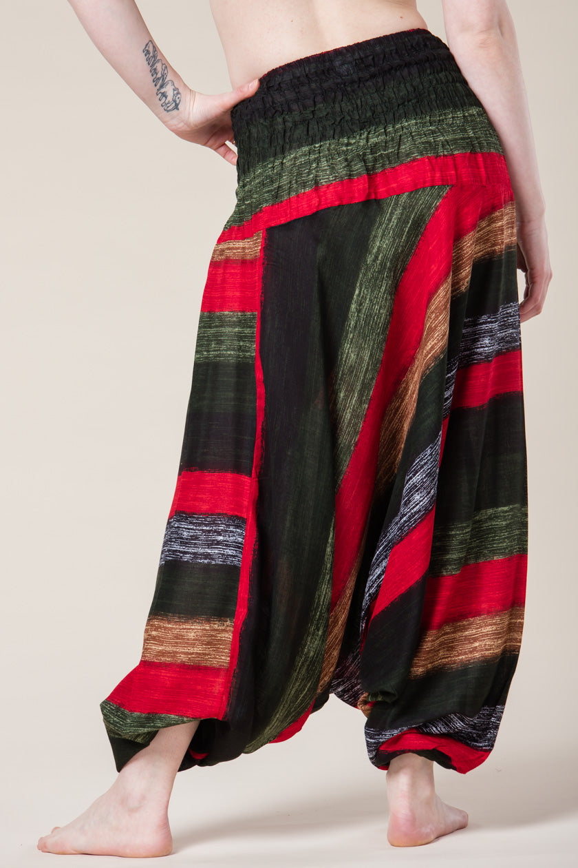 Striped Green Artisan Jumpsuit Haaremihousut - Berry Piper