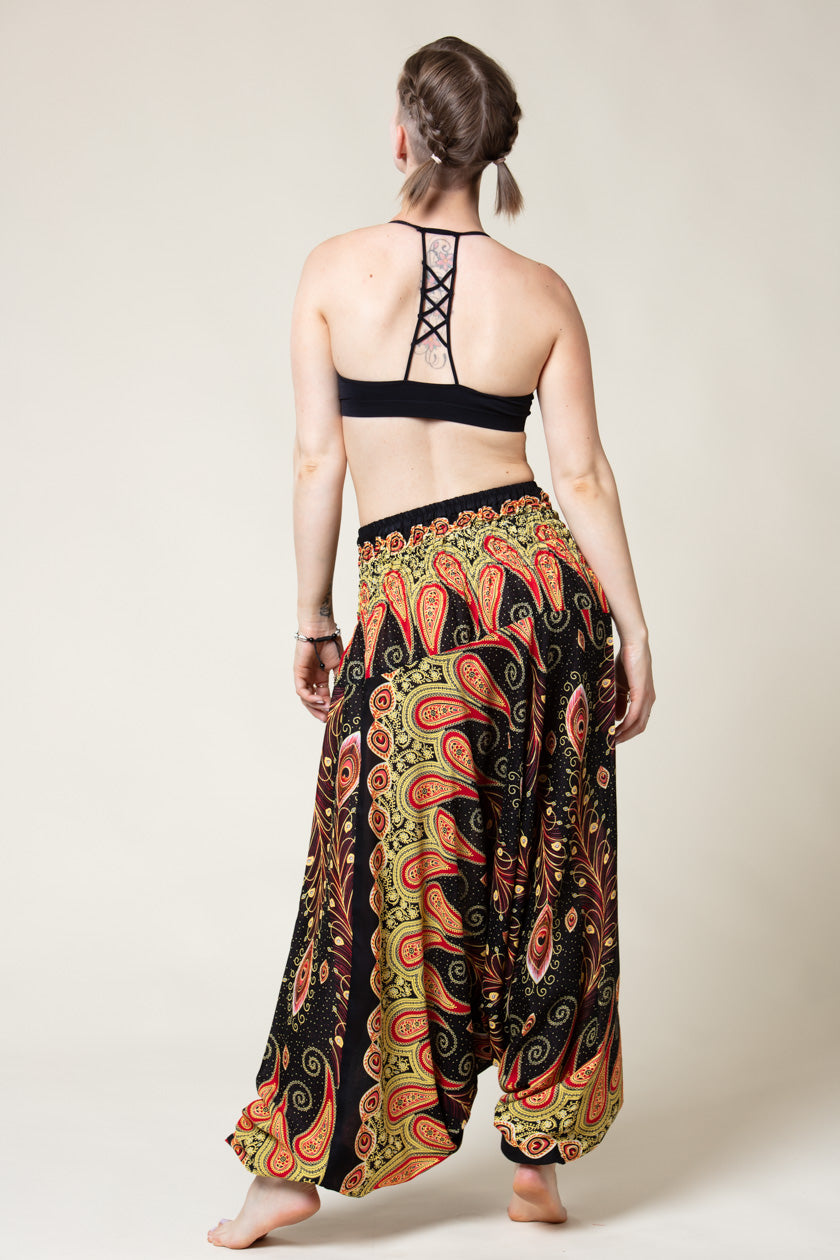 Peacock Paisley Black Artisan Jumpsuit Haaremihousut - Berry Piper