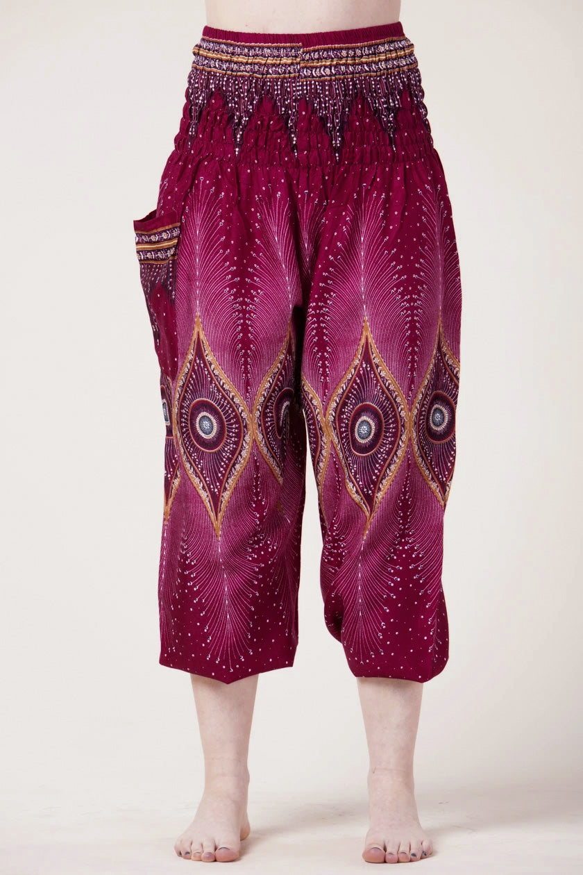 Diamond Peacock Red Artisan Haaremihousut - Berry Piper